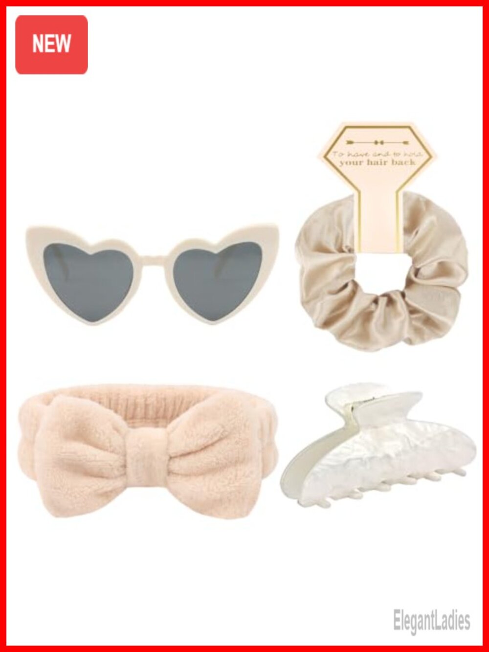 Bridesmaid Proposal Gift Set Satin Scrunchie Heart Sunglasses Spa Headband Claw